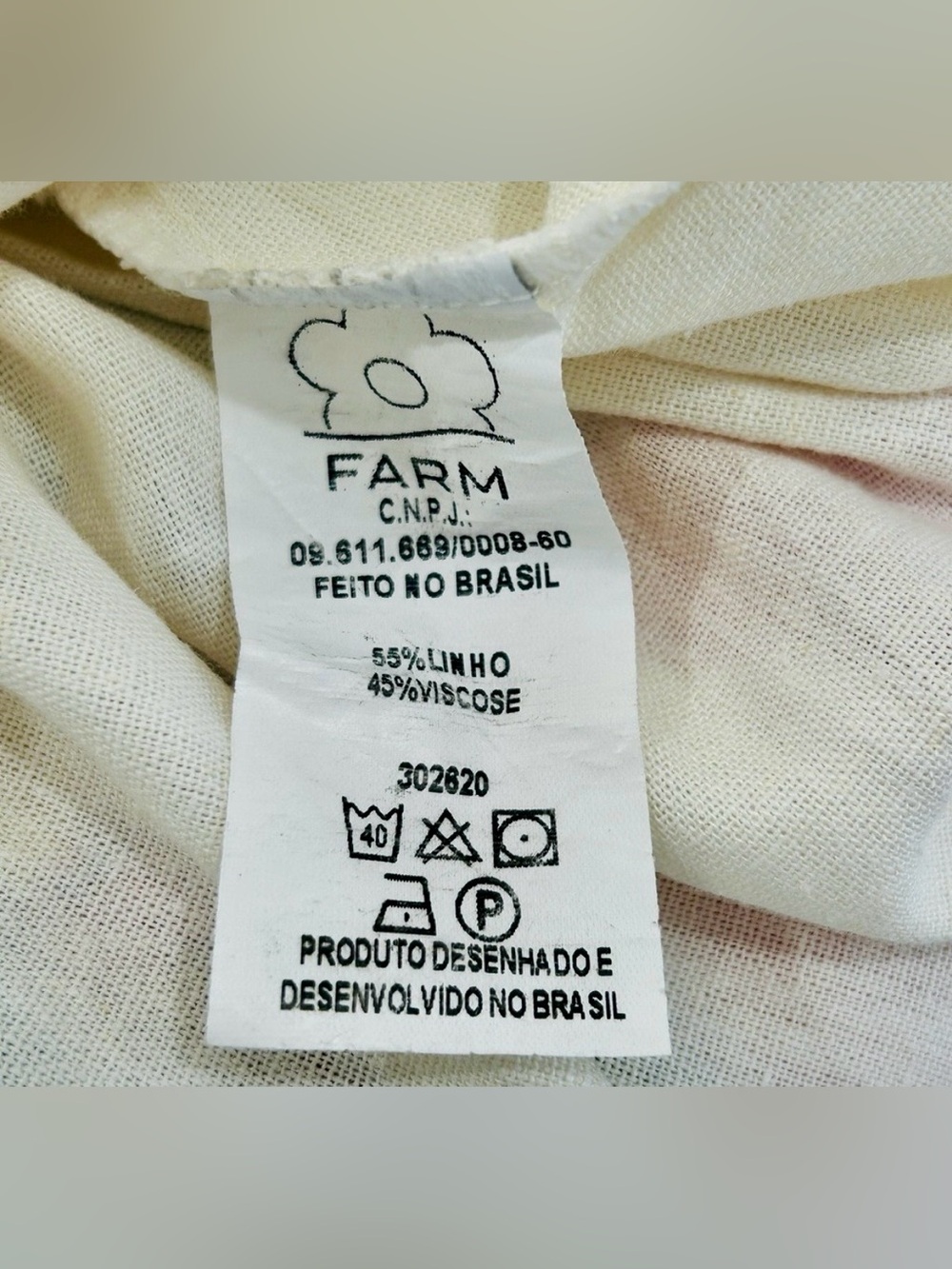 FARM RIO Linen Maxi Shirt Dress w/wooden buttons (off-white) EUC - Picture 7 of 7